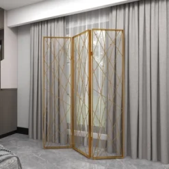 Glam Metal Geometric Room Divider Screen Gold - Olivia & May -Lush Living Store GUEST 6263e8ee e822 49aa 8c2b b8cb6225ee7a