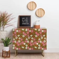 Schatzi Brown Jirra Floral Olive Walnut Credenza - Deny Designs -Lush Living Store GUEST 62ea987a 6c8b 4d58 bc86 b214e8daee3b