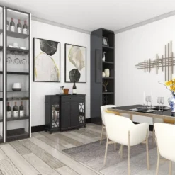 Glam Mirror And Wood Storage Cabinet Black - Olivia & May -Lush Living Store GUEST 632f9e0c a9c8 431f b9c4 ece4373fa415