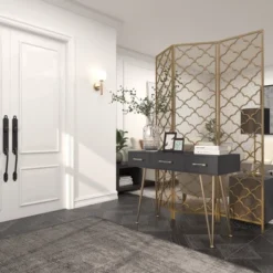 Modern Metal Filigree Room Divider Screen Gold - Olivia & May -Lush Living Store GUEST 633c4f40 c159 452a a627 0ef46105181d