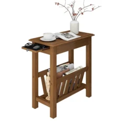 Tangkula End Table Pull-out Tray Shelf Accent Side Nightstand Rubber Wood Leg Rustic Oak 13 Tangkula End Table Pull-out Tray Shelf Accent Side Nightstand Rubber Wood Leg Rustic Oak -Lush Living Store GUEST 638f4525 3125 4370 a214 48161ab12370