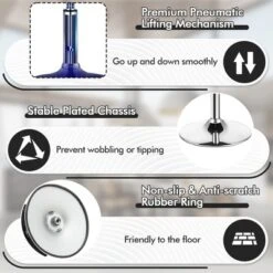 Costway Vanity Stool Adjustable 360° Swivel Storage Makeup Chair W/ Removable Tray WhiteBlackPink -Lush Living Store GUEST 63cb4cb4 aaeb 4794 9b86 927863d12c75