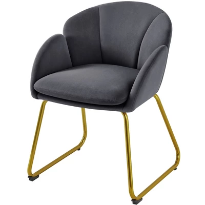 Yaheetech Velvet Armchair Accent Chair With Metal Legs For Living Room/Bedroom 13 Yaheetech Velvet Armchair Accent Chair With Metal Legs For Living Room/Bedroom - Image 11