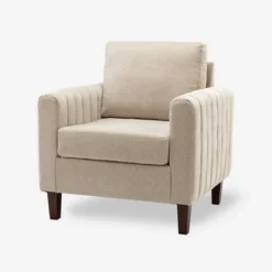 Deionides Tufted Wooden Upholstered Comfy Club Chair For Bedroom And Living Room With Wood Legs | ARTFUL LIVING DESIGN -Lush Living Store GUEST 64c70d4b 6598 4196 b1d0 659e8e9fd7d4