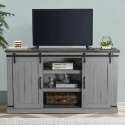 Sliding Doors TV Stand For TVs Up To 60" - Home Essentials -Lush Living Store GUEST 651724c4 6aad 460d 91c7 e9e61f84106f