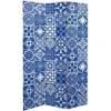 6" Double Sided Tile Canvas Room Divider Blue - Oriental Furniture -Lush Living Store GUEST 65833421 e00f 4cc0 84d9 75dbb1982ac6