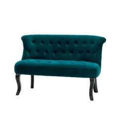 Jane 47" Velvet Button-tufted And Wing Back Loveseat Solid Wood And Cabriole Legs For Living Room And Bedroom | ARTFUL LIVING DESIGN -Lush Living Store GUEST 65c9716a 2acf 4585 9bdd d3677baa3762