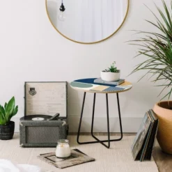 Sheila Wenzel-Ganny Cool Color Palette Pattern Side Round Table - Deny Designs -Lush Living Store GUEST 66a3b94a e3ae 4286 b696 ac4d0bd939ff
