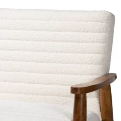 Stratton Boucle Fabric And Wood Sofa White/Walnut Brown - Baxton Studio -Lush Living Store GUEST 66e9273d b5f2 4c36 abf3 b647ec65d3c6