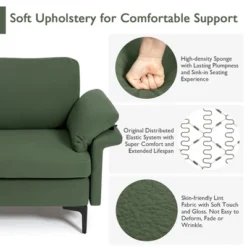 Costway Set Of 2 Upholstered Single Sofa Fabric Accent Armchair Metal Legs -Lush Living Store GUEST 66f50e5a 179b 495e 8488 4887128edd89