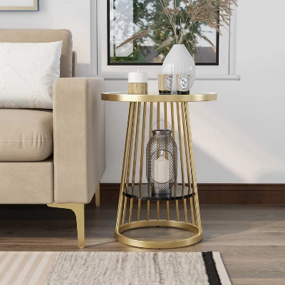 Tinful Modern Round Side Table - HOMES: Inside + Out 3 Tinful Modern Round Side Table - HOMES: Inside + Out