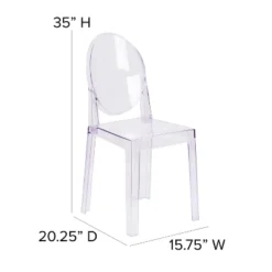 Flash Furniture Ghost Chair With Oval Back In Transparent Crystal -Lush Living Store GUEST 671e07ed c859 4aaa 8661 7a4cb061c3d7
