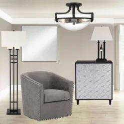 Studio 55D Firenze 30 1/2" Wide Black And Silver Accent Cabinet -Lush Living Store GUEST 67219294 d980 43ba 9ccf 1554ddd57b1f