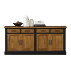Toulouse Storage Credenza Honey/Black - Martin Furniture