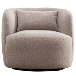 Boucle Upholstered Swivel Armchair - Kinwell -Lush Living Store GUEST 674bb34e ef4e 48d7 90f6 dd60c862eb59