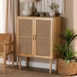 Maclean Rattan Wood 2 Door Storage Cabinet Natural/Brown - Baxton Studio 16 Maclean Rattan Wood 2 Door Storage Cabinet Natural/Brown - Baxton Studio -Lush Living Store GUEST 67649b5d 22c1 4bbc 8c5b b96e70fd1be0