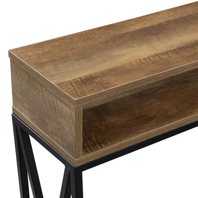 Tucson Deluxe Console Table With Shelf Weathered Barnwood/Black - Breighton Home 5 Tucson Deluxe Console Table With Shelf Weathered Barnwood/Black - Breighton Home - Image 3