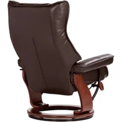 BenchMaster Morgan Java Faux Leather Recliner Chair Modern Armchair Ottoman Footrest Ergonomic Manual Reclining Swivel For Bedroom Living Room Reading -Lush Living Store GUEST 683024d2 60cc 41d9 b619 363880eeda10