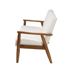 Stratton Boucle Fabric And Wood Sofa White/Walnut Brown - Baxton Studio -Lush Living Store GUEST 6837778e 3ab3 417d 93ec a7271f161d9e