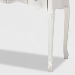 Sophie Small 3 Drawer Wood Console Table White/Brown - Baxton Studio -Lush Living Store GUEST 684244f7 2c29 45b2 b3d0 7e66fcd03e1a