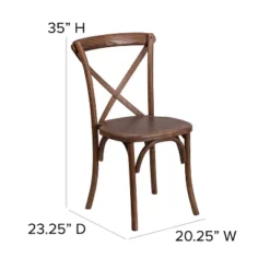 Merrick Lane Davisburg Stackable Wooden Cross Back Bistro Dining Chair -Lush Living Store GUEST 68689e5f 13f6 4a5f adc6 bf51d3012d9b