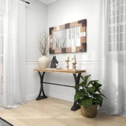 Industrial Wood Console Table Brown - Olivia & May -Lush Living Store GUEST 687c5eda c11d 4695 afc7 6d6e5f2cd68a