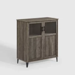 Transitional Glass And Grooved Door Accent Cabinet - Saracina Home -Lush Living Store GUEST 68d5d0ac 8249 46ee 82c3 2bd5de1f5c60