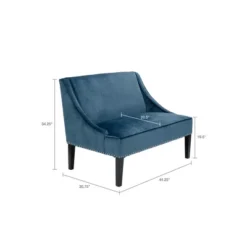 Delaney Swoop Arm Settee Blue -Lush Living Store GUEST 6913a30a 28d0 4851 994b 6c1fea3dd6f3
