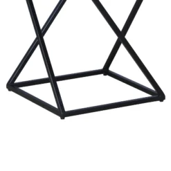 22" X Shape Iron Frame Industrial End Side Table With Mango Wood Tray Top Brown/Black - The Urban Port -Lush Living Store GUEST 6945c151 e154 4054 bb68 86d840c21c81