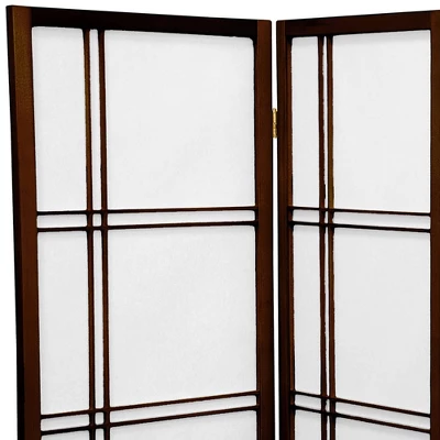 3 Ft. Tall Double Cross Shoji Screen - Walnut (5 Panels) - Oriental Furniture 3 3 Ft. Tall Double Cross Shoji Screen - Walnut (5 Panels) - Oriental Furniture