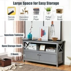 Costway Free Standing TV Cabinet Wooden Console TV Media Entertainment -Lush Living Store GUEST 69b3bfa9 2710 4970 bcf8 b3c1f19826a6