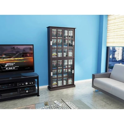 Windowpane Multimedia Storage Cabinet Espresso - Atlantic 4 Windowpane Multimedia Storage Cabinet Espresso - Atlantic - Image 2