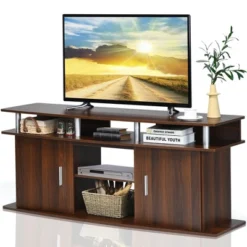 Costway 63'' TV Stand Entertainment Console Center W/ 2 Cabinets Up To 70'' BlackWalnut 20 Costway 63'' TV Stand Entertainment Console Center W/ 2 Cabinets Up To 70'' BlackWalnut -Lush Living Store GUEST 69d809c7 324d 48a1 9a44 4f519d17a4e5