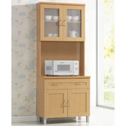 Kitchen Cabinet In Beech Brown - Hodedah