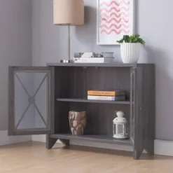 Yanga 1 Shelf Accent Cabinet Distressed Gray - MiBasics -Lush Living Store GUEST 6a147cc6 4d68 4a7c a147 d5aa1757fc67