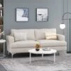 Dallin Contemporary Fabric 3 Seater Sofa Beige/Silver - Christopher Knight Home -Lush Living Store GUEST 6a618fd2 8975 469a 9e90 d689b4446889