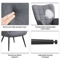 Yaheetech Accent Chair And Ottoman Set Arm Chair With Foot Rest For Living Room Gray -Lush Living Store GUEST 6a622672 152e 4a99 94f3 a651ed979f52