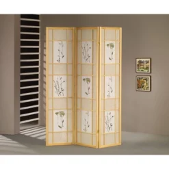 3 Panel Room Divider Natural - Ore International