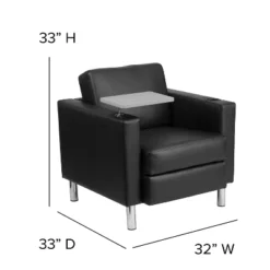 Emma And Oliver Black LeatherSoft Tablet Arm Chair, Tall Chrome Legs And Cup Holder 12 Emma And Oliver Black LeatherSoft Tablet Arm Chair, Tall Chrome Legs And Cup Holder -Lush Living Store GUEST 6b0851b7 e737 4983 be69 cd91b61b8ae9