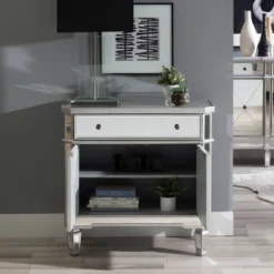 Sasha Mirrored 1Drawer 2Door Console - Powell Company 24 Sasha Mirrored 1Drawer 2Door Console - Powell Company -Lush Living Store GUEST 6b545a2a 9ea8 45a4 822d 2d7e1a87c7b1