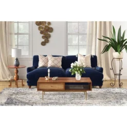 Inmod Juno Wood Side Table Gold/Walnut