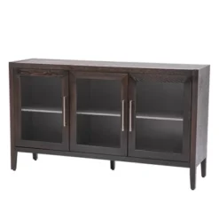 Modern Sideboard, Buffet Storage Cabinet With Tempered Glass Doors And Adjustable Shelves-ModernLuxe -Lush Living Store GUEST 6bd736d2 5d6a 44b6 aded 2098bbd714e1