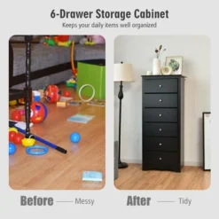 Costway 6 Drawer Chest Dresser Clothes Storage Bedroom Tall Furniture Cabinet -Lush Living Store GUEST 6bff10ed b22b 44fc bd7b 24ba3ce3fea2