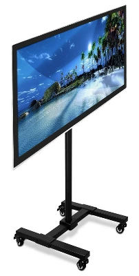 Mount-It! Height Adjustable Mobile TV Stand With Locking Wheels, Rolling Cart For 13" - 42" Flat Panel LCD LED Screens, VESA Compatible Up To 200mm