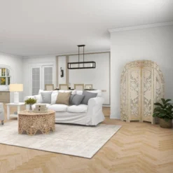 Eclectic Wood Room Divider Screen White - Olivia & May -Lush Living Store GUEST 6d20d273 4242 44b8 99db 38181f23a66f