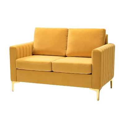 Cephisus 52.4" Contemporary Loveseat For Living Room And Bedroom Comfy Velvet 2-Seater Sofa With Metal Legs | KARAT HOME 13 Cephisus 52.4" Contemporary Loveseat For Living Room And Bedroom Comfy Velvet 2-Seater Sofa With Metal Legs | KARAT HOME - Image 11
