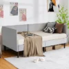 Costway Twin Daybed Upholstered Linen Wooden Sofa Bed Frame Heavy Duty Living Room Grey -Lush Living Store GUEST 6d686464 6d4d 4851 8535 7584cca60c4e