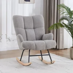 FERPIT Upholstered Teddy Velvet Accent Chair & Rocking Chair With Wingback Design -Lush Living Store GUEST 6d7aeae9 949e 4313 8bde c3af0f793cb0
