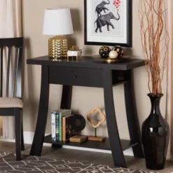 Herman Wood 1 Drawer Console Table - Baxton Studio -Lush Living Store GUEST 6dfb530e c57a 4610 b13b 931c5ecad9da