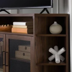 Corner TV Stand For TVs Up To 55" With Metal Mesh Doors - Saracina Home -Lush Living Store GUEST 6e262574 297c 4cce 86ae cdd396454639